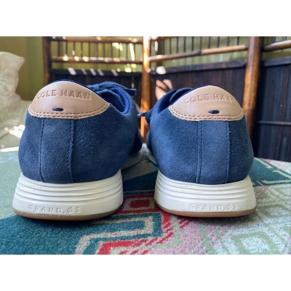 Men's Cole Haan 11 M Grand OS Navy Sneakers Classic Style Suede And Nylon